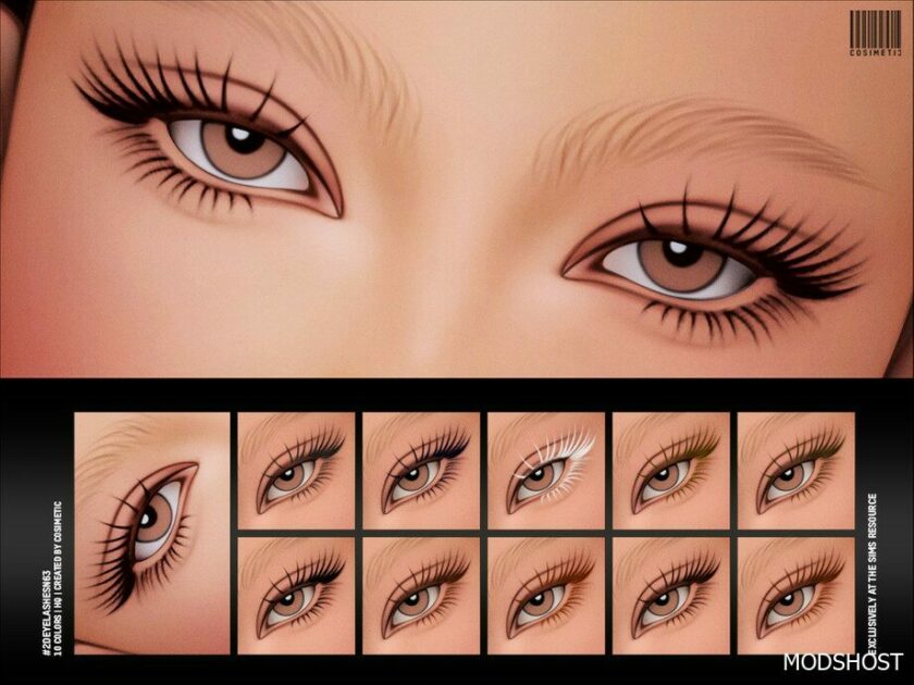 Sims 4 Female Makeup Mod: Maxis Match 2D Eyelashes N63 (Featured)