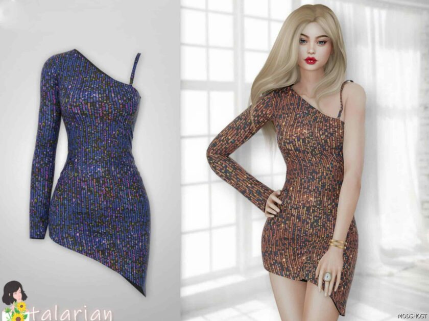 Rowan Sequin Dress for Sims 4