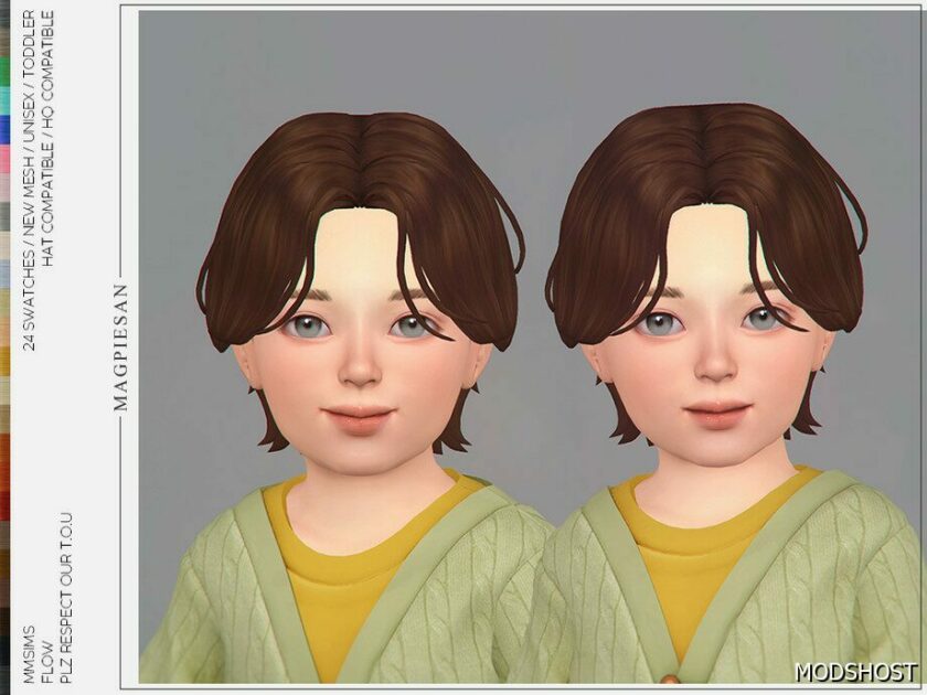 Flow Hair for Toddler for Sims 4