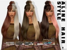 Aline Hairstyle for Sims 4