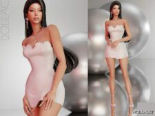 Heart Detailed Mini Dress DO0135 for Sims 4
