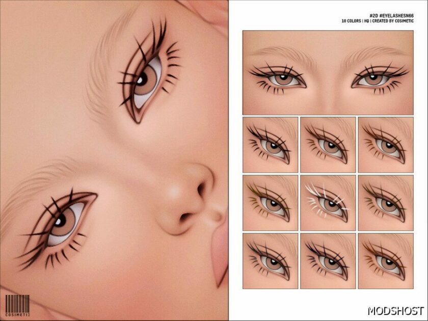 Sims 4 Maxis Match 2D Eyelashes N66 mod