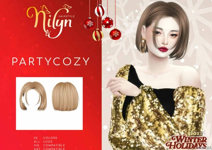 Sims 4 Party Cozy Hair mod