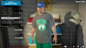 GTA 5 Player Mod: Four Boston Sports Teams T-Shirts + Patriots HAT for Franklin (Image #2)