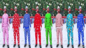 GTA 5 Player Mod: Christmas Pajamas SET for MP Male / Female (Image #2)