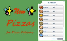 Sims 4 The NEW Pizzas but Added to Pizza Delivery mod