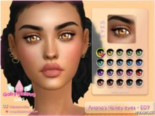 Sims 4 Eye colors: Ariana’s Honey eyes • E09, contact lenses mod