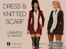 Sims 4 Everyday Clothes Mod: AVA – Dress with Scarf (Image #2)