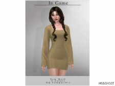 Sims 4 Dress Clothes Mod: Short Dress D-305 (Image #2)