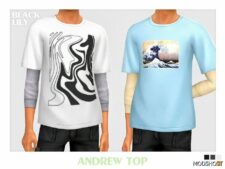 Sims 4 Male Clothes Mod: Andrew TOP (Featured)
