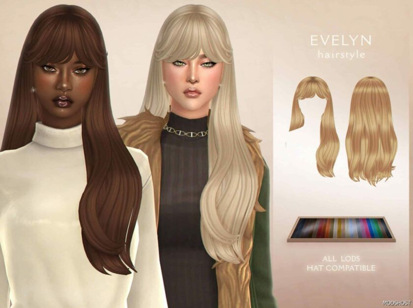Sims 4 Evelyn Hairstyle mod