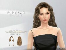 Sims 4 Female Mod: Wings ES1120 Long Wave Curly Hair (Featured)