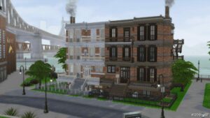 Sims 4 Converted Brownstone Apartments NO CC Updated for Rent 2023 mod