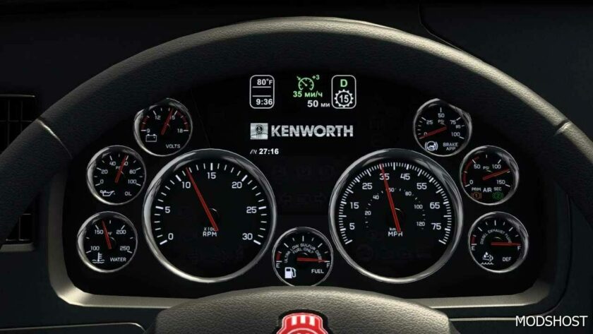 ATS Kenworth W990 Improved Dashboard V1.1 1.49 mod