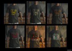 GTA 5 Player Mod: 2023-24 College Football Playoffs T-Shirt Pack for Franklin (Featured)