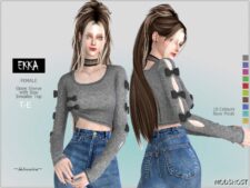 Sims 4 Ekka – Sweater Crop TOP mod