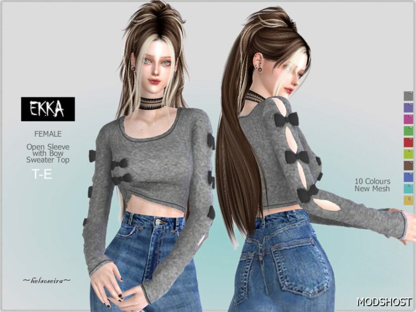 Sims 4 Ekka – Sweater Crop TOP mod
