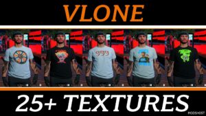 GTA 5 Vlone Tshirt Pack for MP Male V1.2 mod