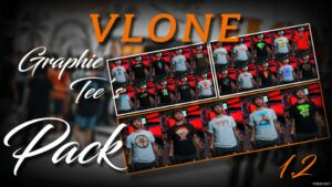 GTA 5 Player Mod: Vlone Tshirt Pack for MP Male V1.2 (Image #3)