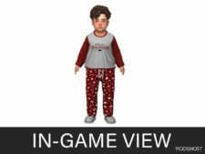 Sims 4 Kid Clothes Mod: Family Christmas Pajamas (Image #2)