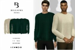 Sims 4 Elder Clothes Mod: Felt Texture Knit Jumper (Featured)