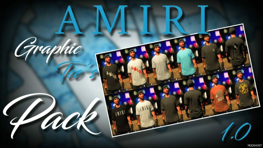 GTA 5 Player Mod: Amiri Graphic Tee’S Pack for MP Male (Featured)