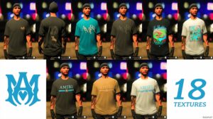 GTA 5 Player Mod: Amiri Graphic Tee’S Pack for MP Male (Image #2)