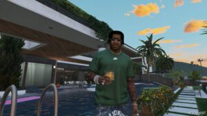 GTA 5 Player Mod: Cool T-Shirt Simpl Nike 5 Defrint Color for Franklin (Image #2)