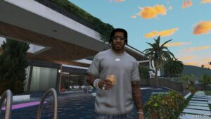 GTA 5 Player Mod: Cool T-Shirt Simpl Nike 5 Defrint Color for Franklin (Image #3)