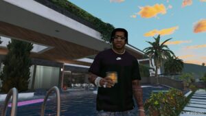 GTA 5 Player Mod: Cool T-Shirt Simpl Nike 5 Defrint Color for Franklin (Image #4)