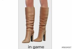 Sims 4 Female Shoes Mod: High Knee Heeled Boots S281 (Image #2)