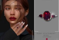Sims 4 Ruby Statement Ring mod