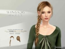 Sims 4 Wings ES1220 Unilateral Braided Long Hair mod