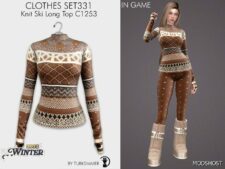 Sims 4 Everyday Clothes Mod: Knit SKI SET 331 (Image #3)