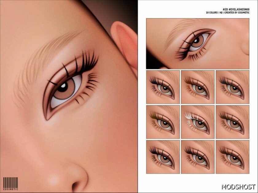 Sims 4 Female Makeup Mod: Maxis Match 2D Eyelashes N69 (Featured)