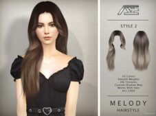 Sims 4 Melody Hairstyle No.2 mod
