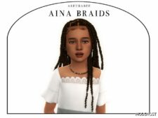 Sims 4 Aina Braids Children mod