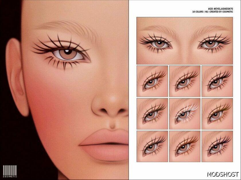 Sims 4 Maxis Match 2D Eyelashes N70 mod