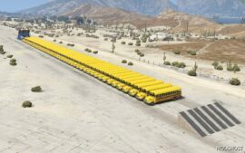 GTA 5 50 School Buses Ramp Challenge mod