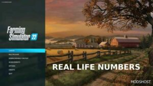 FS22 Real life numbers V1.0.2.2 mod