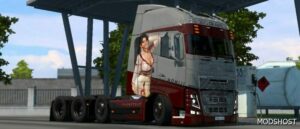 ETS2 Volvo Mod: Momiji Elegant Red Swimsuit Skin for Pendragon Volvo FH12/16 by ZEN Workshop (Image #2)