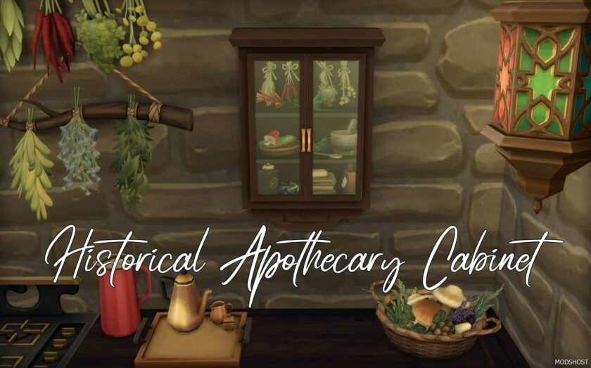 Sims 4 Functional Historical Apothecary Cabinet mod