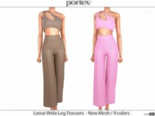 Sims 4 Loose Wide LEG Trousers mod