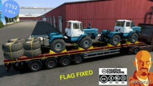 ETS2 Trailer Mod: Doll 4 Axis Flatbed & Farming Cargo Pack 1.49 Flag Fixed (Image #3)