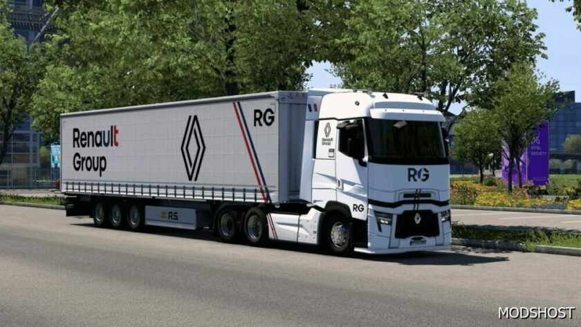 ETS2 Renault Group Skins Trailer and Renault T Truck  mod