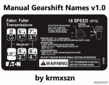 ETS2 Manual Gearshift Names 1.49 mod