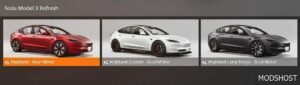 BeamNG Tesla Car Mod: Model 3 Facelift 2024 0.31 (Image #3)