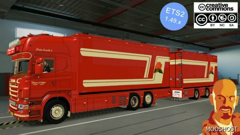 ETS2 Scania R620 Fleurs + Tandem Trailer 1.49 mod