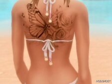 Sims 4 Mariposa Floral Tattoo mod