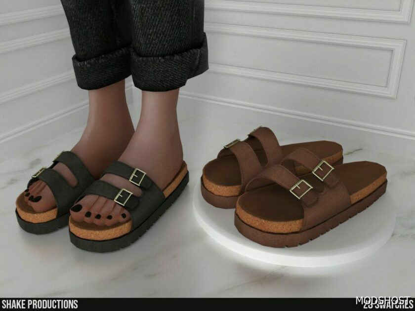 Sims 4 Leather Sandals Female – S012407 mod